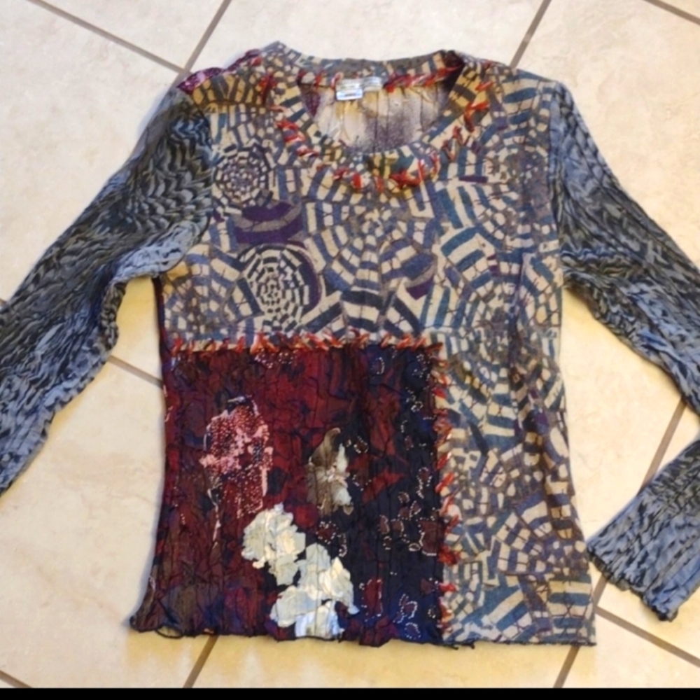 Patchwork Alberto Makali Embroidery Longsleeve Bl… - image 1